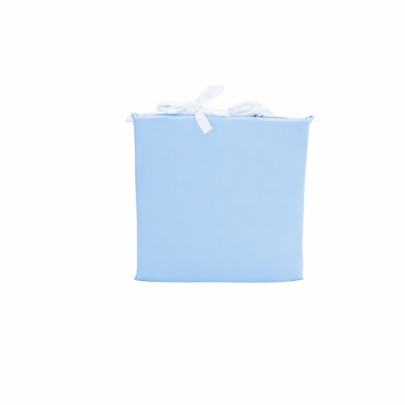 Back to school - Pernuta scaun gradinita bumbac bleu cu prindere siret 28x28 cm