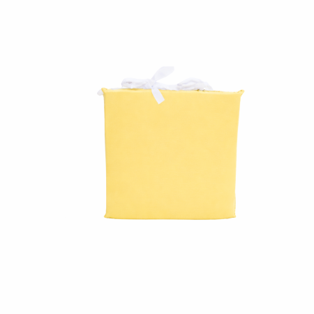 Back to school - Pernuta scaun gradinita bumbac galben cu prindere siret 28x28 cm