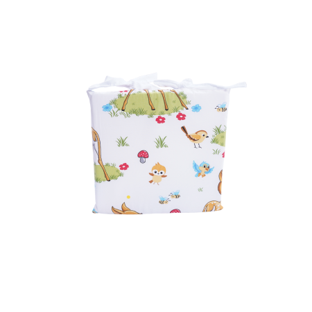 Perne Podea Copii - Pernuță scaun grădiniță bumbac model căprioare cu prindere șiret 28x28 cm