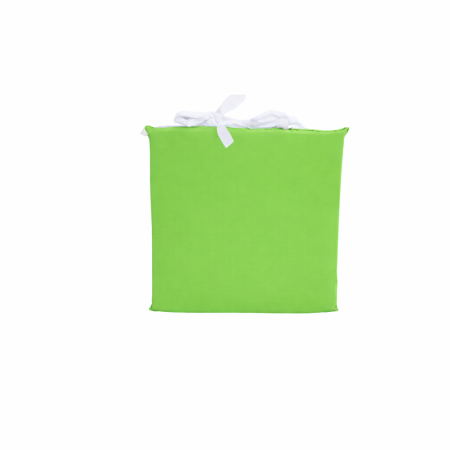 Produse uz frecvent - Pernuță scaun grădiniță bumbac verde cu prindere șiret 28x28 cm