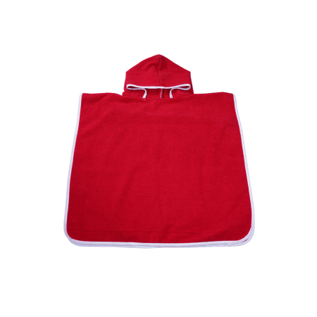 Bumbac - Poncho copii frotir bumbac 100% rosu varsta  2-8 ani