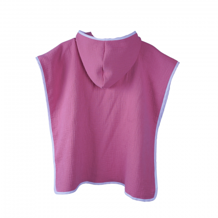 Prosoape Roz - Poncho prosop din muselina organica bumbac 100%, 2-8 ani