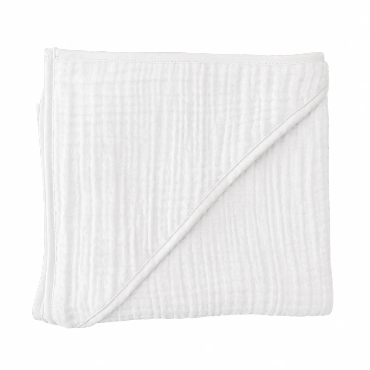 Prosop Plaja Bebelusi - Prosop de baie din muselină bumbac 100% cu glugă, moale, extra absorbant al apei, pentru bebeluși și copii, 80x80 cm, culoare alb, 0-3 ani