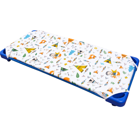 Set 2 cearșafuri 140x70 cm bumbac 100%, pentru pătuț stivuibil(133x58 cm)din creșe sau grădinițe-Model Albinuțe și Animăluțe [2]