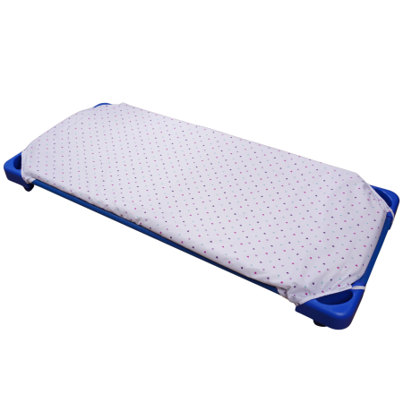 Set 2 cearșafuri 140x70 cm bumbac 100%, pentru pătuț stivuibil(133x58 cm)din creșe sau grădinițe-Model Inimioare și Alb [2]