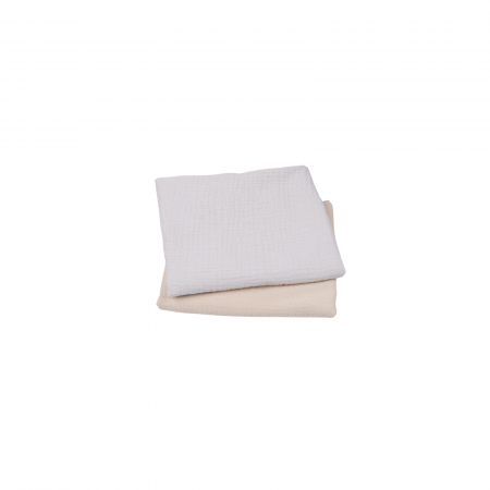 Paturici Muselina Bebelusi Certificata GOTS - Set 2 museline din bumbac organic 100% gri si beige,  80x80 cm