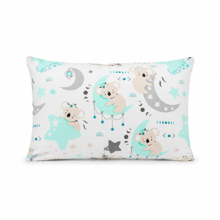 Set 3 huse pernuță 40x28 cm, bumbac 100%, grădiniță sau creșă, copii–Model Koala, Steluțe Bleu & Ursuleț în Balon [1]