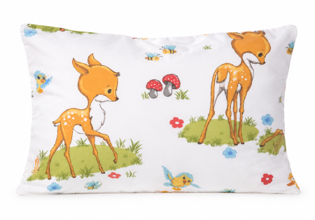Set 3 huse pernuță 40x28 cm, bumbac 100%, grădiniță sau creșă, copii–Model Rățuște, Căprioare și Albinuțe-buburuze [3]