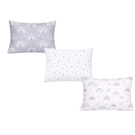 Noutati - Set 3 huse pernuță 40x28 cm- Curcubee pe fond închis, Steluțe mici bleu și Curcubee colorate