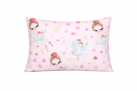 Set 3 huse pernuță 40x28 cm – Model Fetițe, Steluțe roz si Balerine și lebede [3]