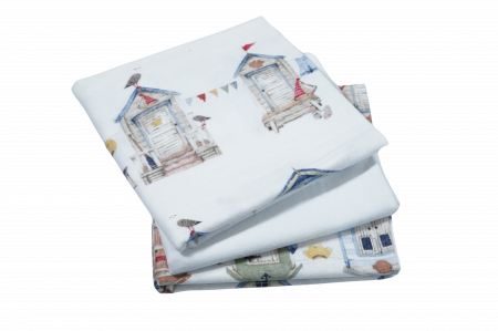 Scutece - Set 3 scutece finet alb si model casute 80x80 cm