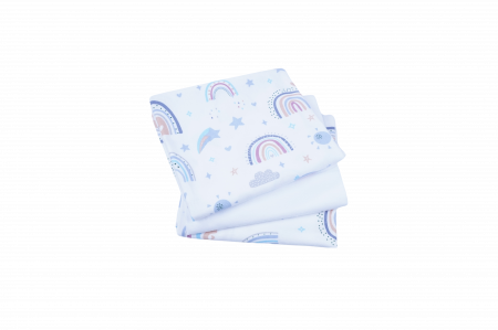 Set 3 scutece finet model curcubee colorate si alb 80x80 cm [1]