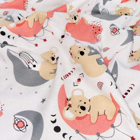 Set 3 scutece finet model Ursuleț Koala si alb, bumbac 100%, 80x80 cm [1]