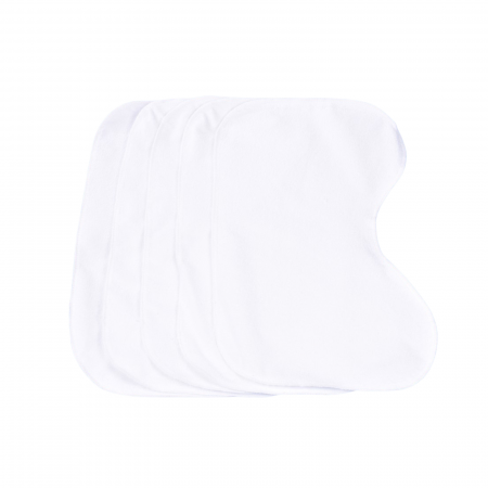 Produse pentru mamici - Set 5 protectii anti-regurgitare impermeabile bumbac alb