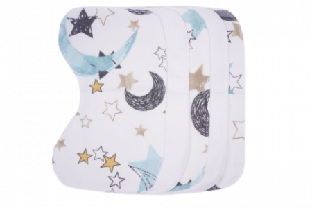 Produse pentru mamici - Set 5 protectii antiregurgitare impermeabile model luna si stelute