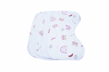 Produse pentru mamici - Set 5 protectii antiregurgitare impermeabile model ursuleti roz
