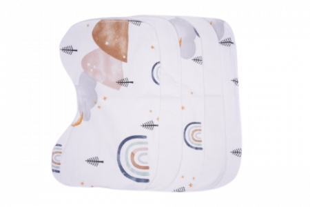 Produse pentru mamici - Set 5 protectii antiregurgitare impermeabile model curcubee
