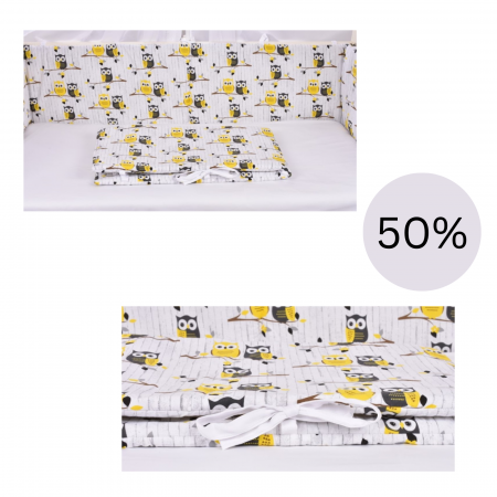 Hainute si accesorii - Set complet aparatori bumbac model bufnite