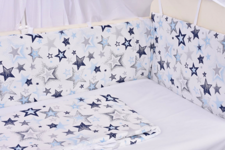 Set complet 2 aparatori bumbac model stelute patut 120x60 cm [4]