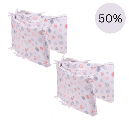 Hainute si accesorii - Set complet 2 bucati 180x33 cm, aparatori bumbac model ghemotoace patut 120x60 cm