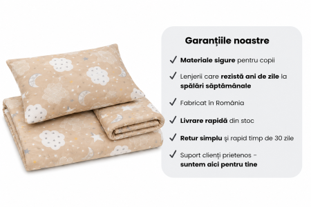 Set complet Lenjerie 5 piese patut incastrabil rabatabil bumbac 100% model norisori maro [5]