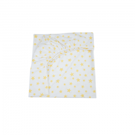 Set complet Lenjerie 5 piese patut incastrabil rabatabil bumbac 100% model stelute galbene [1]