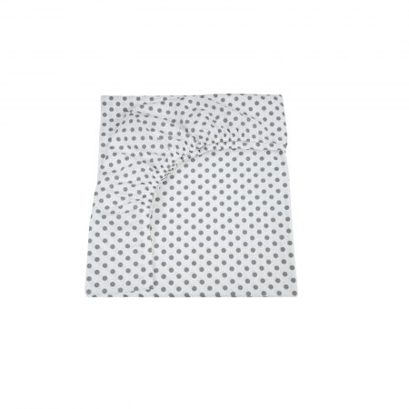 Set complet Lenjerie 5 piese patut incastrabil rabatabil bumbac 100% model bulinute gri [1]