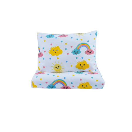 Baldachin - Set complet Lenjerie 5 piese patut stivuibil bumbac 100%  model curcubee si norisori