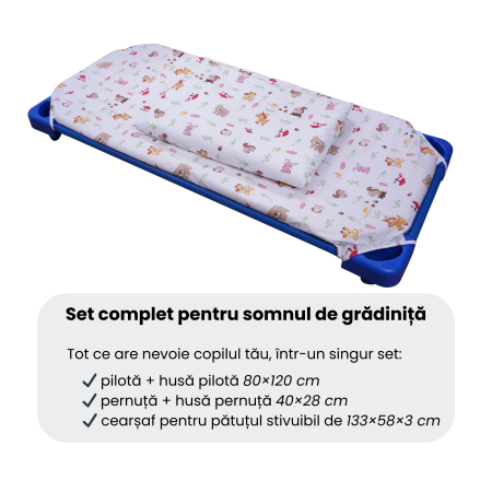 Lenjerie 5 piese patut stivuibil model animalute si ciuperci [3]