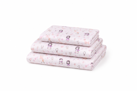 Set complet lenjerie 5 piese pentru patut incastrabil gradinita model fetite [2]