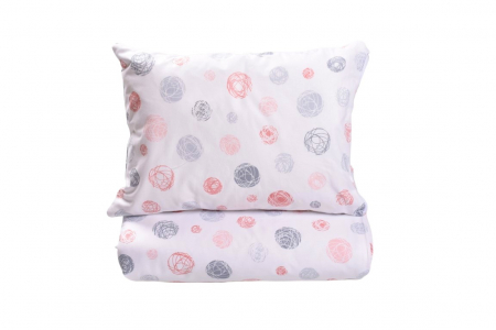 Lenjerie Pat Baieti - Set complet lenjerie 5 piese pentru patut incastrabil gradinita model ghemotoace