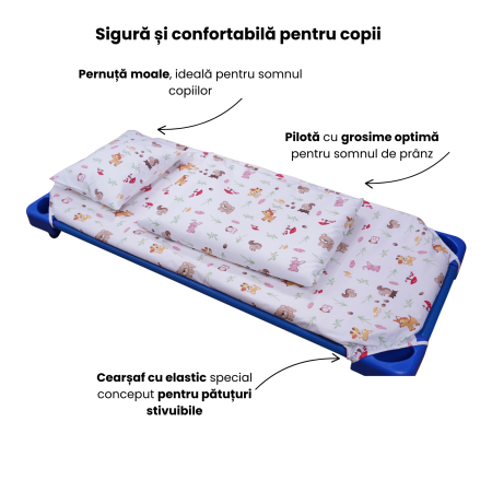 Lenjerie 5 piese patut stivuibil model animalute si ciuperci [1]