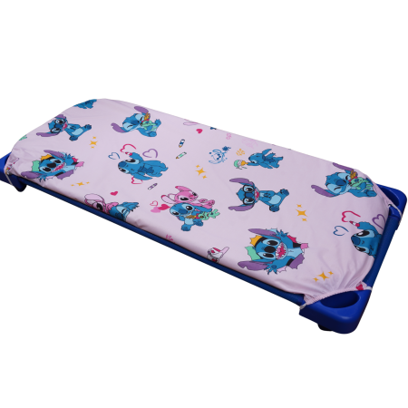 Set lenjerie 3 piese bumbac 100%, pentru pătuț stivuibil grădiniță, model Lilo&Stitch-ediție limitată [2]