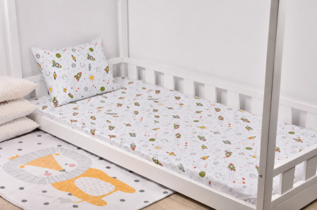 Set lenjerie 3 piese patut cresa 120x60cm, model rachete [1]