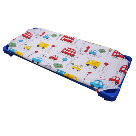 Set lenjerie 3 piese pentru patut stivuibil gradinita model masinute colorate [3]