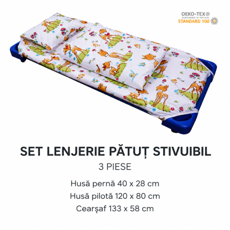 Set lenjerie 3 piese patut stivuibil gradinita, model caprioare [1]