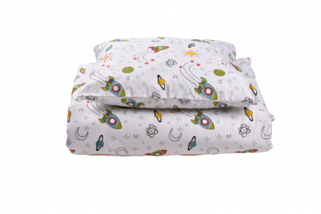 Set lenjerie 3 piese patut stivuibil gradinita, model rachete [2]