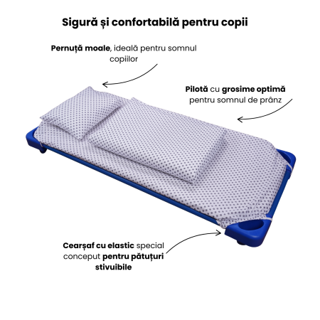 Lenjerie 5 piese patut stivuibil model bulinute gri [1]