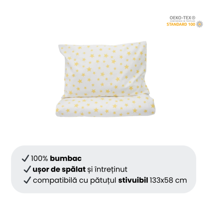 Lenjerie 5 piese patut stivuibil model stelute galbene [3]