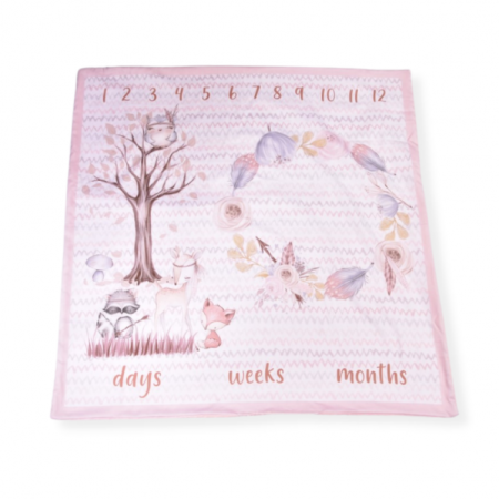 Set Paturica aniversara milestone si accesorii model Animalute 120x120 cm [3]