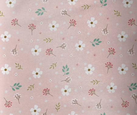 Set saculet si prosopel gradinita model floricele si plus minky crem [1]