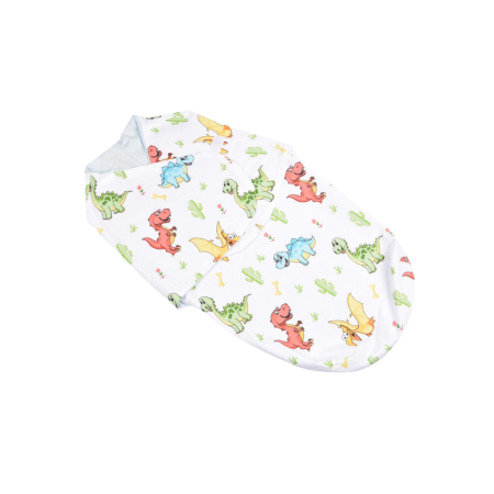 Paturica in forma de Ursulet pentru Infasat Bebelusi - Sistem de infasat bumbac 100% model Dinozauri 0-3 luni