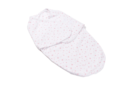 Sac de Infasat Bebe - Sistem de infasat bumbac 100% model Stelute mici roz  0-3 luni