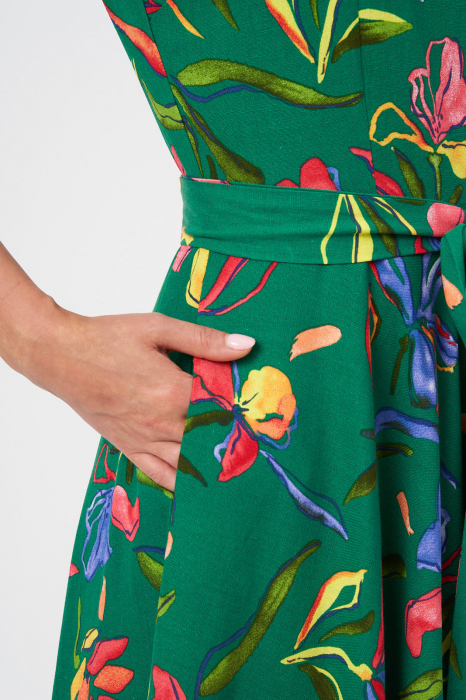 Rochie maxi lunga verde Secret Garden [5]