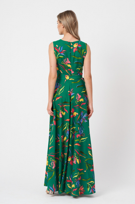 Rochie maxi lunga verde Secret Garden [4]