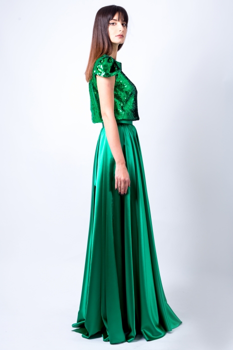 Fusta maxi verde smarald [3]