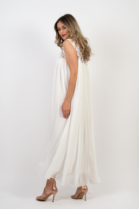 Rochie alba din voal White Silk [4]