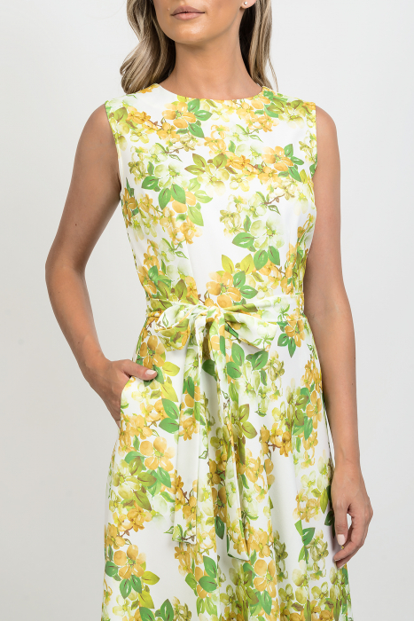 Rochie Amalia lunga cu buzunare si imprimeu floral [4]