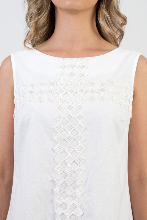 Rochie Ancuta din bumbac premium Alba [3]