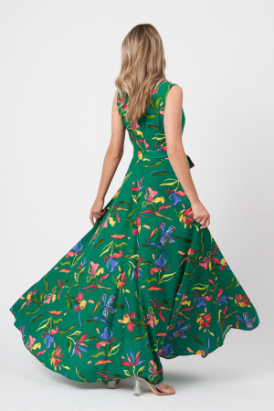 Rochie maxi lunga verde Secret Garden [2]